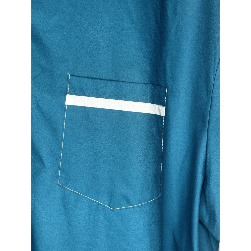 Hardaddy Mens Teal Blue BBQ Pig Chef Graphic Bowling Shirt Short Sleeve XL - Picture 5 of 11